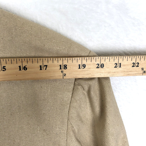 VTG SOSTANZA 100% Silk Jacket Womens Sz XL Beige One Button Lined Blazer Pockets - Picture 9 of 12